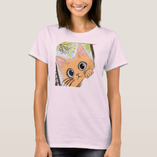 ペエカボー子猫 – 幼児のための可愛い猫デザイン Tシャツ