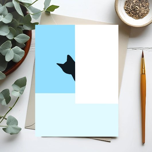 ペエカボー | キャットピーキングのまわりにコー絵を描ナー ポストカード