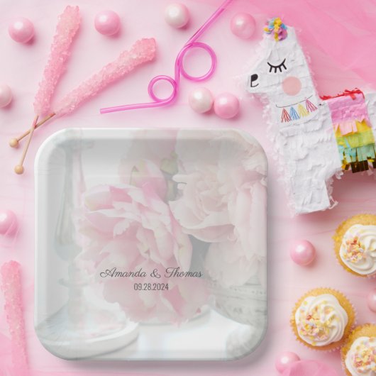 ペオかわいらしニ結婚ーズ ペーパープレート (パーティー)