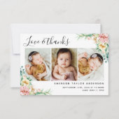 ペオニエユーカリフローララブアンド感謝していベビー サンキューカード (正面)