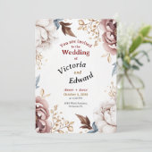 ペオニビクトリアンラックス結婚式招待状カード 招待状 (スタンド正面)