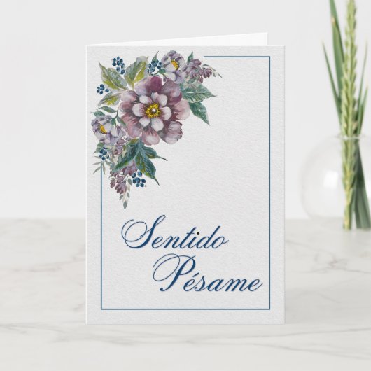 ペオニーの花束 - スペインの弔慰カード カード (正面)