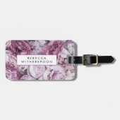 ペオニーピンクのバラの花のデザインのオリジナル luggage tag ラゲッジタグ (正面横)