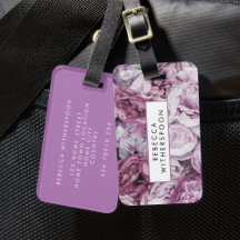 ペオニーピンクのバラの花のデザインのオリジナル luggage tag