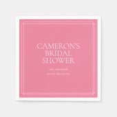 ペオニー ピンク | クラシック ブライダル シャワー スタンダードカクテルナプキン (正面)