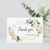 ペオニー ブラッシュ フラワル ウェディング ボホ サンクス カード (スタンド正面)