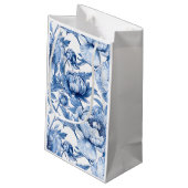 ペオニー(芍薬) ブルーフラワーブライドスメイド ボタニカルネーム カスタム スモールペーパーバッグ (裏面アングル)