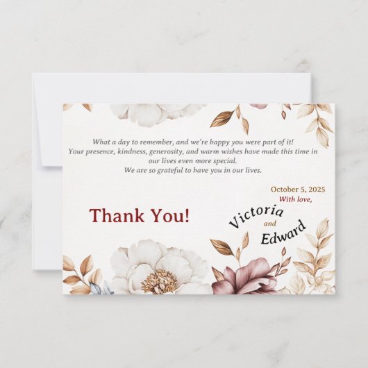 ペオビクトリアンニラックス結婚のサンキューカード サンキューカード (正面)