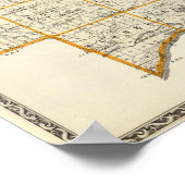 ペオリア郡とミノンクの地図 ポスター (角)