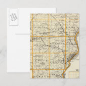 ペオリア郡とミノンクの地図 ポストカード (正面/裏面)