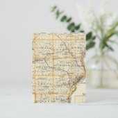 ペオリア郡とミノンクの地図 ポストカード (スタンド正面)