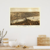 ペオリア， ILパノラママップ – 1867 ポスター (キッチン)