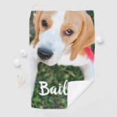 ペカスタムットネームタイポグラフィと写真 ゴルフタオル (インサイチュ)