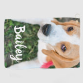 ペカスタムットネームタイポグラフィと写真 ゴルフタオル (横)