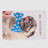 ペカスタムットネームタイポグラフィと写真 ゴルフタオル (横)