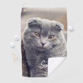 ペカスタムットネームタイポグラフィと写真 ゴルフタオル (インサイチュ)