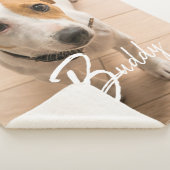 ペカスタムットネームタイポグラフィと写真 シェルパブランケット (3/4)