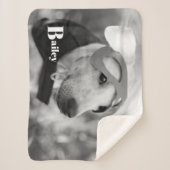 ペカスタムットネームタイポグラフィと写真 シェルパブランケット (正面)