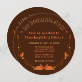 ペカンパイデザートフード感謝祭 招待状 (正面/裏面)