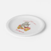 ペカンパイ感謝祭デザート付きリス ペーパープレート (アングル)