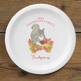 ペカンパイ感謝祭デザート付きリス ペーパープレート
