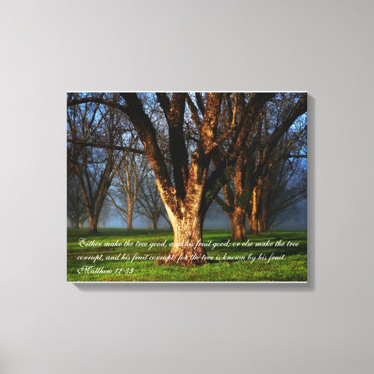 ペカン果樹園 – Matthew 12:33 キャンバスプリント (正面)