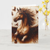 ペガウス・セピアと鳥 カード (黄色い花)