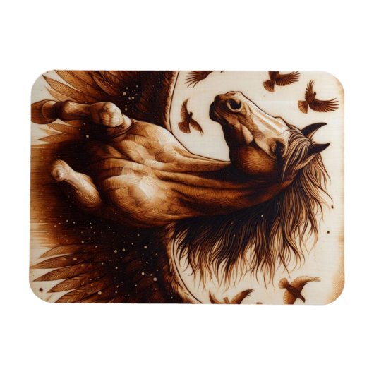 ペガウス・セピアと鳥 マグネット (横)