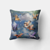 ペガカラフルソ飛んでいるスの馬の神話は実在 クッション (裏面)