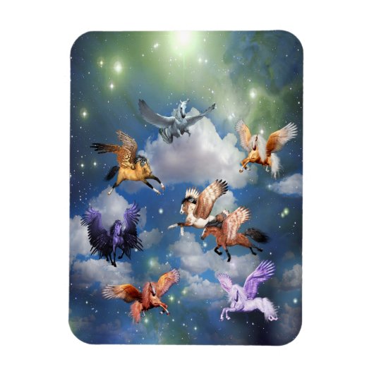 ペガカラフルソ飛んでいるスの馬の神話は実在 マグネット (縦)