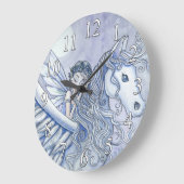 ペガサスと妖精の幻想的な女の子の壁時計 ラージ壁時計 (傾斜)