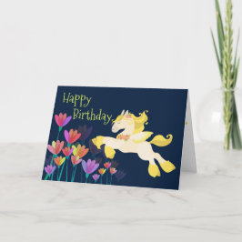 ペガサスと色とりどりの花 空飛ぶ馬 誕生日 カード