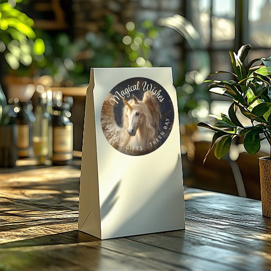 ペガサスの翼とユニコーンのホーンとスタリオン ラウンドシール