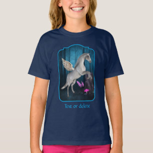 ペガサスの魔法の森 ファンタジー 馬 アート Tシャツ