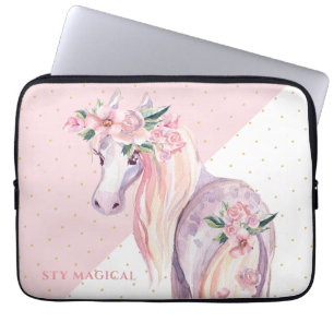 ペガサスインスパイアフローラ翼の馬 ラップトップスリーブ