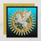 ペガサスウィングホースバースデーパーティ招待状 招待状 (正面/裏面)