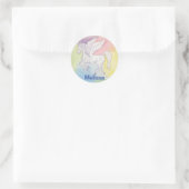 ペガサスステッカー(子供の名前) ラウンドシール (バッグ)