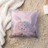 ペガサスファミリー - ソフトパステルファンタジーキャンバスアート クッション (ブランケット)