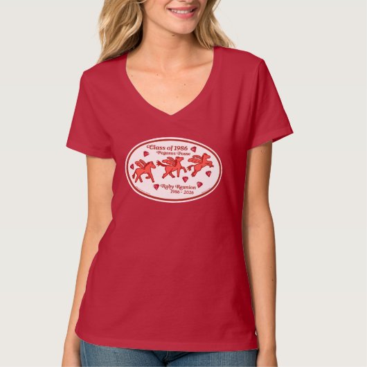 ペガサスポッセ ルビー再会 Vネック Tシャツ (正面)