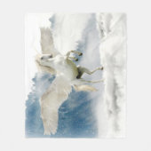 ペガサス神話的飛んでいるユニコーン馬 フリースブランケット (正面)