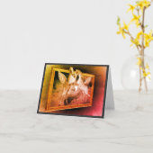 ペガサス飛んでいるファンタジーホースアートノートカード カード (黄色い花)