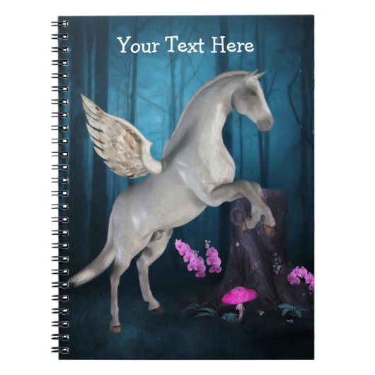 ペガサス飛んでいるファンタジーホース手帳 ノートブック (正面)