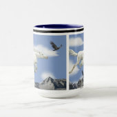 ペガサス飛んでいる&イーグルズファンタジーアートマグ マグカップ (中央)