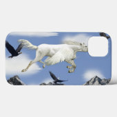 ペガサス飛んでいる、山とイーグルスファンタジーアート Case-Mate iPhoneケース (裏面 (横))