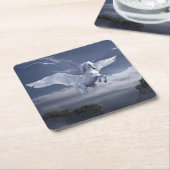 ペガサス飛行中 スクエアペーパーコースター (アングル)