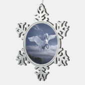 ペガサス飛行中 スノーフレークピューターオーナメント (右)