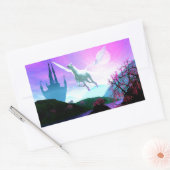 ペガサス飛行 長方形シール (封筒)