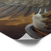 ペガサス・ザ・ウィング・ホース・イン・ゴールズ&グレー ポスター (角)