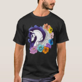 ペガサス ブラック フラワー Tシャツ (正面)