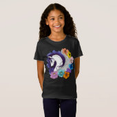 ペガサス ブラック フローラル Tシャツ (正面フル)